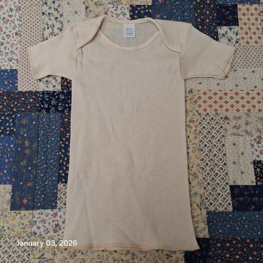 Vintage Off White 18 Months Baby Under Shirt USA Made NWOT
